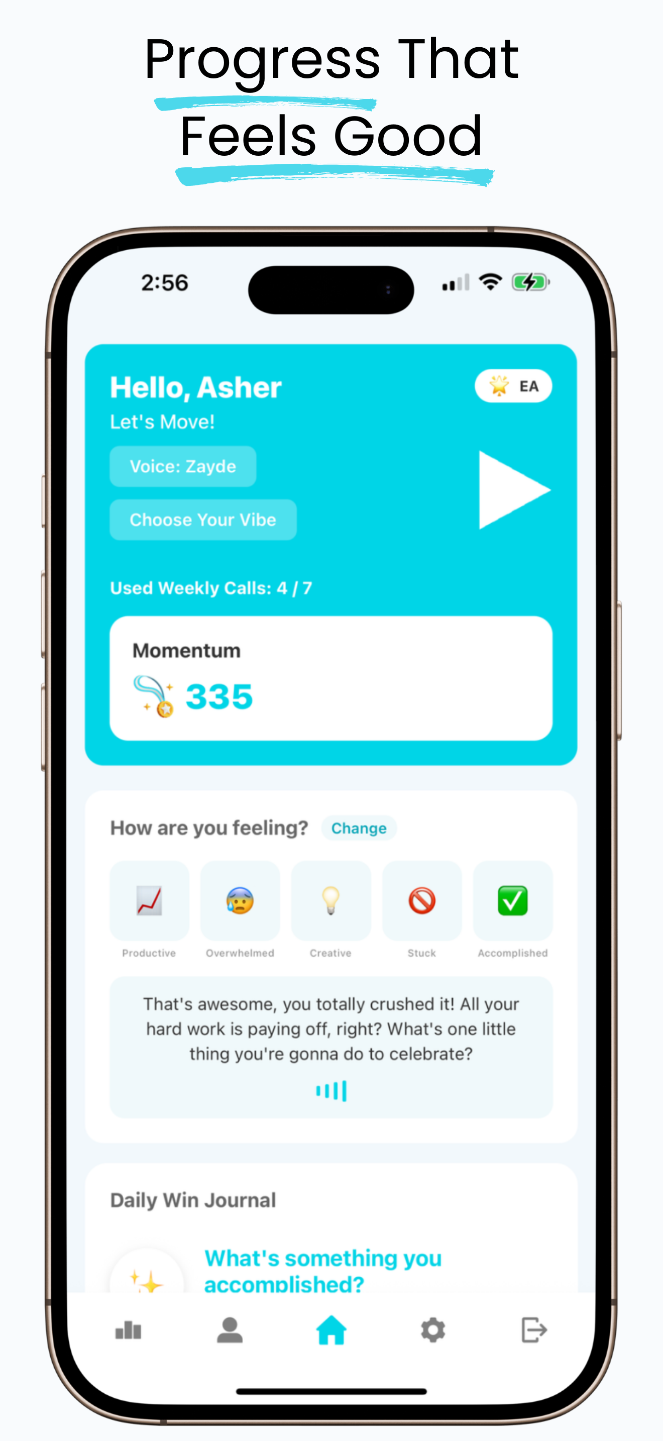 UpVibe app interface